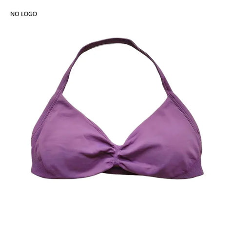 Impact Sports Bra – Strappy Backless Yoga Gym Bra with Removable Cups for Women - Grape Juice / S
