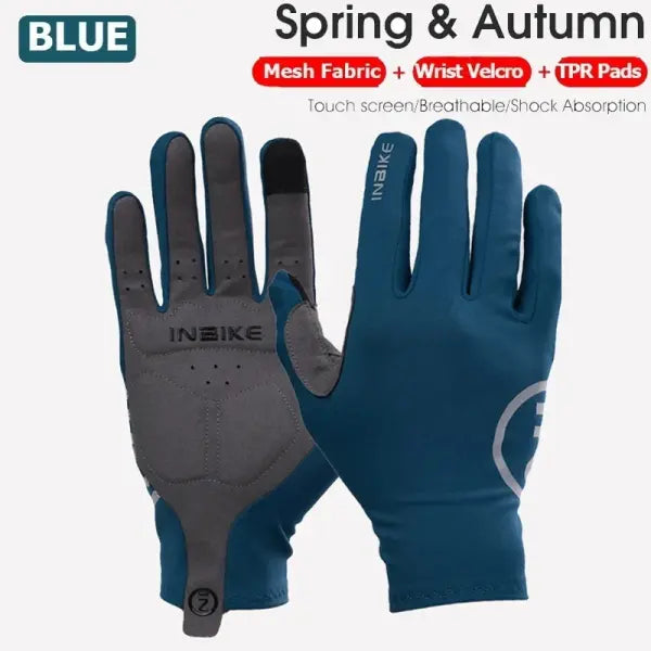 Winter Fleece Cycling Gloves Polyester Elastane for Road Bike - Navy Full / L-EU