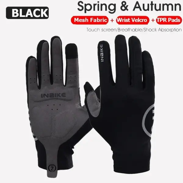 Winter Fleece Cycling Gloves Polyester Elastane for Road Bike - Black Full / XXL-EU