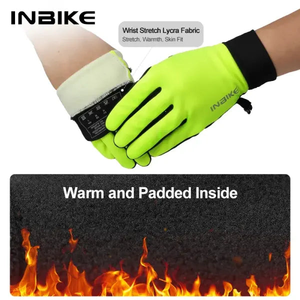 INBIKE winter cycling gloves fleece waterproof thermal