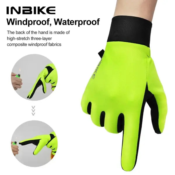 INBIKE winter cycling gloves fleece waterproof thermal