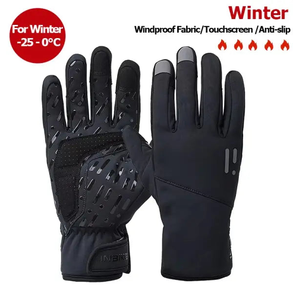 INBIKE winter cycling gloves fleece waterproof thermal - C807 Black / M-EU