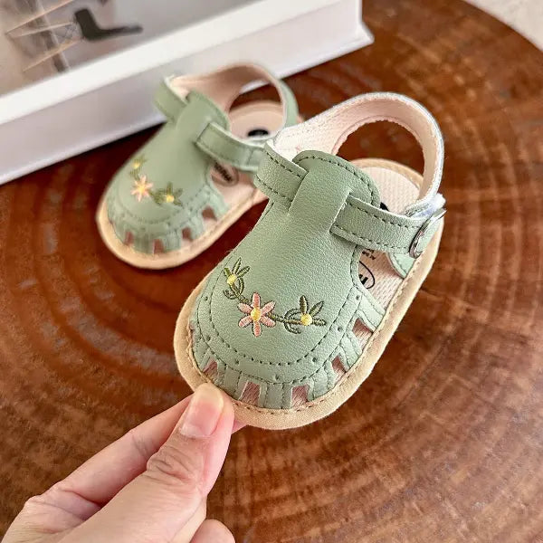 Infant Baby Boys Girls Sandals Summer Baby Wedding Dress Flat Shoes Newborn Crib Shoes First Walkers Prewalkers Shoes