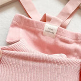 Infant Baby Suspender Leggings – High-Waist Stretchy Solid Spring Pants for Girls & Boys (1–2Y)