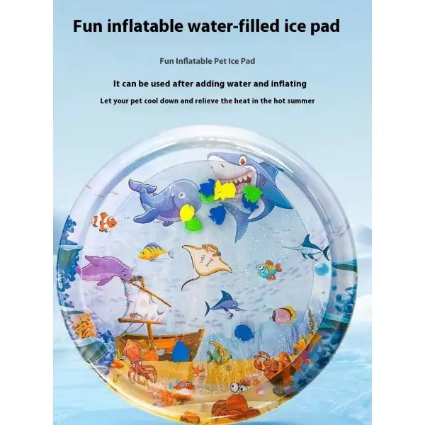 Inflatable water injection cooling pet water mat for summer - None