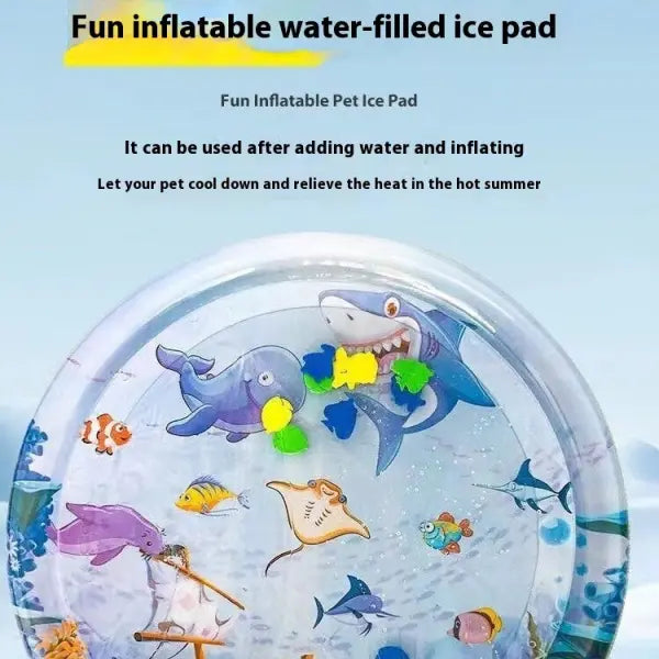 Inflatable water injection cooling pet water mat for summer - None