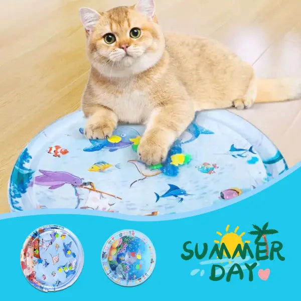 Inflatable water injection cooling pet water mat for summer - None