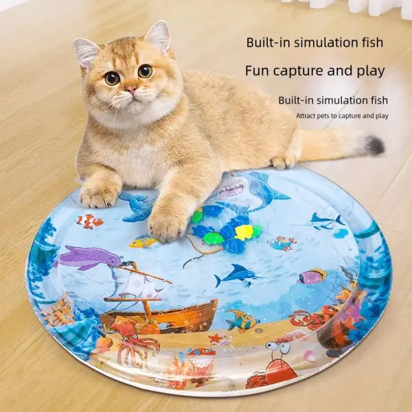 Inflatable water injection cooling pet water mat for summer - None