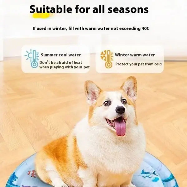 Inflatable water injection cooling pet water mat for summer - None