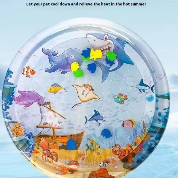 Inflatable water injection cooling pet water mat for summer - None
