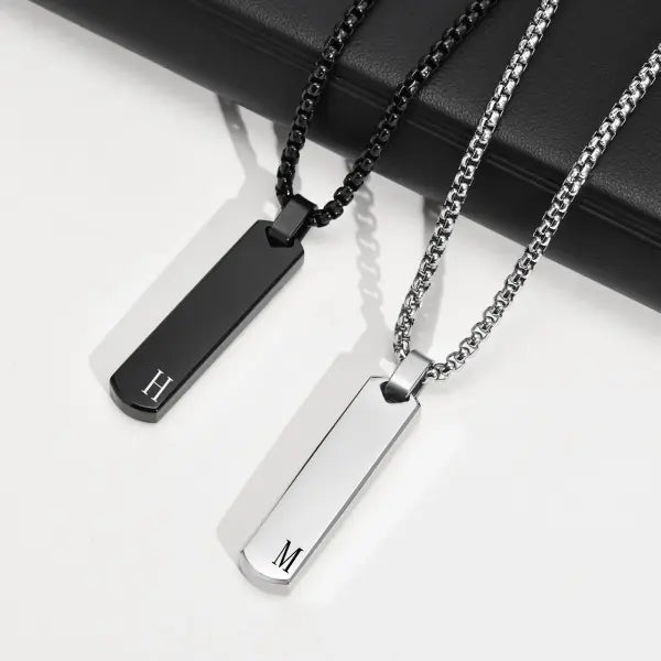 Stainless Steel Vertical Bar Necklace for Men Stylish Gift