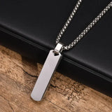 Stainless Steel Vertical Bar Necklace for Men Stylish Gift