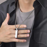 Stainless Steel Vertical Bar Necklace for Men Stylish Gift
