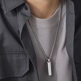 Stainless Steel Vertical Bar Necklace for Men Stylish Gift