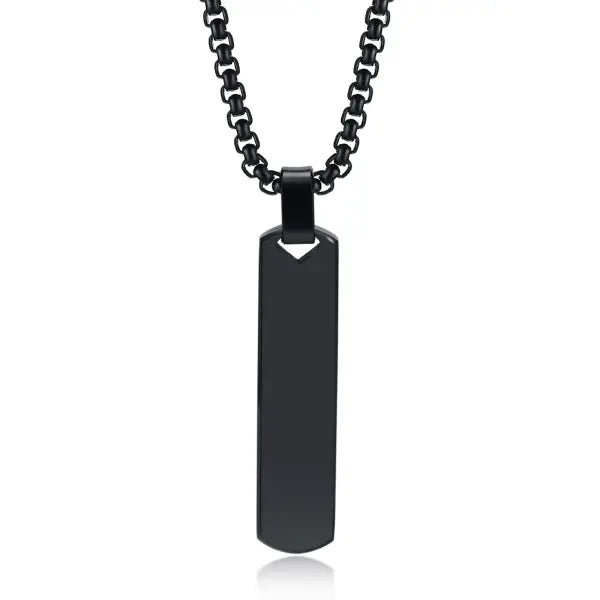 Stainless Steel Vertical Bar Necklace for Men Stylish Gift - PN-1676B / 55cm / O