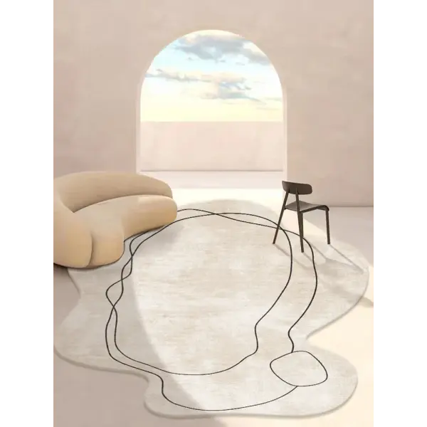 Modern minimalist short pile floor mat polyester for living room - 2 / 80x160cm