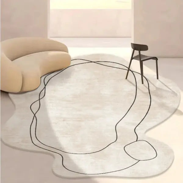 Modern minimalist short pile floor mat polyester for living room