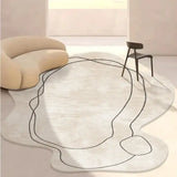 Modern minimalist short pile floor mat polyester for living room