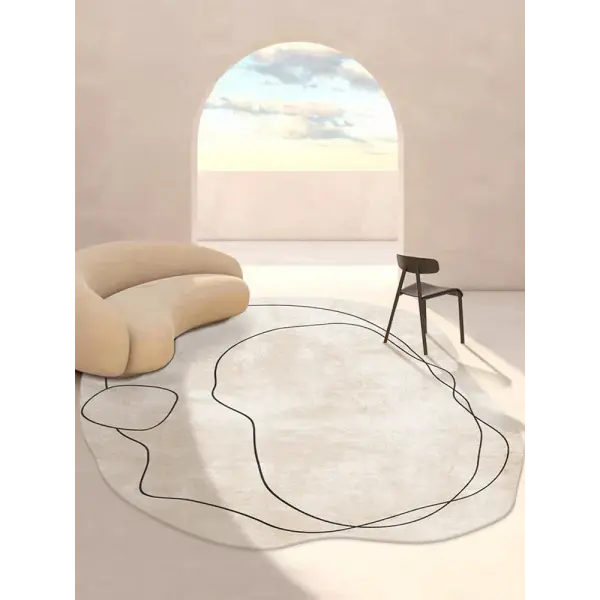 Modern minimalist short pile floor mat polyester for living room - 1 / Customizable size