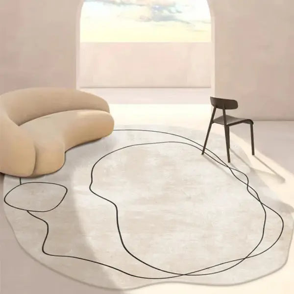 Modern minimalist short pile floor mat polyester for living room