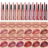 Integrated waterproof lipliner + lipstick lipstick lipstick set,no smudge,no fade,no cup,durable,easy to create