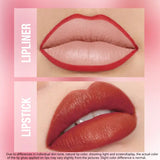 Integrated waterproof lipliner + lipstick lipstick lipstick set,no smudge,no fade,no cup,durable,easy to create