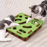 Interactive Cat Maze Toys Type Felt Box with Bell Ball Fun Training