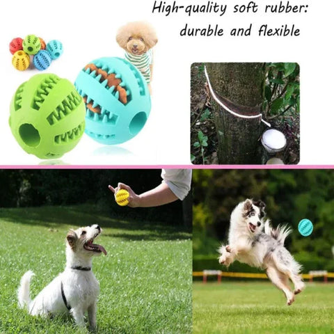 Interactive Dog Toy Ball for Chewing and Treat Feeding in Rubber - Himpall
