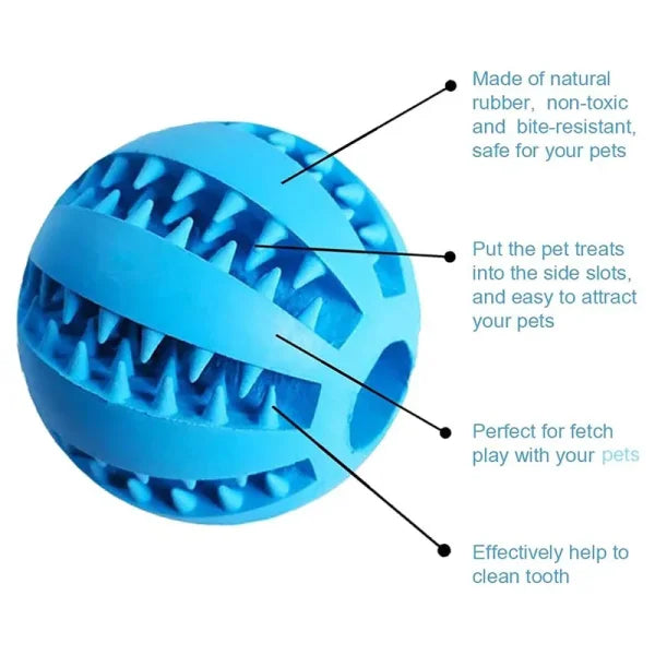 Interactive Dog Toy Ball for Chewing and Treat Feeding in Rubber - Himpall