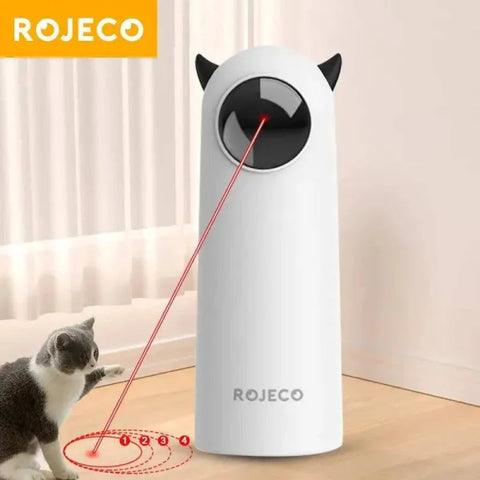 Automatic Cat Toys Interactive Smart Teasing Pet LED Laser Indoor Cat Toy - White