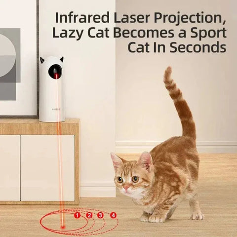 Automatic Cat Toys Interactive Smart Teasing Pet LED Laser Indoor Cat Toy - White