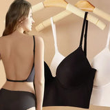 Invisible Lift Up Bra Backless Women Summer Bras Low Cut Sexy Plunge Brassiere Open Back Underwear Seamless Deep U