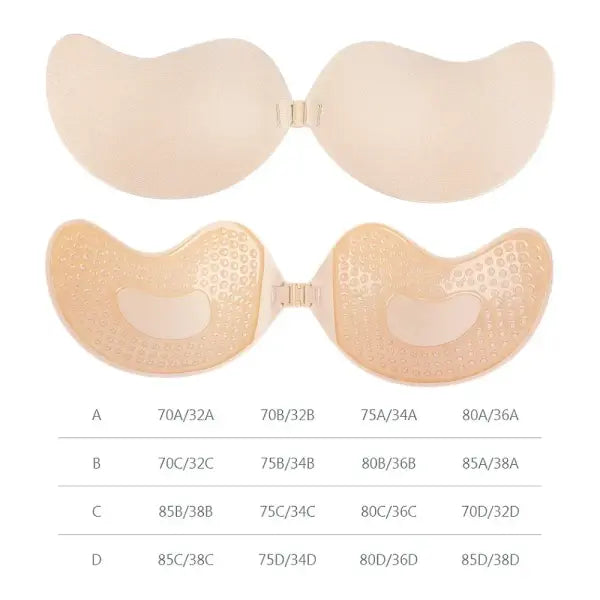 Invisible Push Up Bra for Women Backless Strapless Bra Seamless Front Closure Bralette Underwear Silicone Self-Adhesive