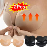 Invisible Strapless Adhesive Stick Bra Strapless Push Up Bras Women Lingerie Seamless Silicone Nipple Covers Bralette