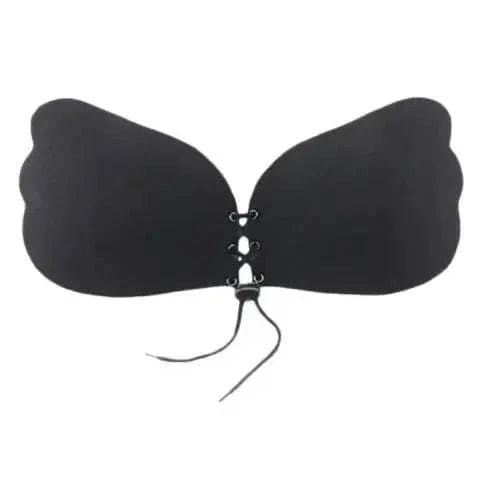 Invisible Strapless Bra - Comfortable Adhesive Push-Up Lingerie - black / B