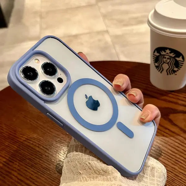 iPhone Series Compatible MagSafe Case Transparent Clear Luxury Protection - Sierra Blue / iPhone 11 Pro