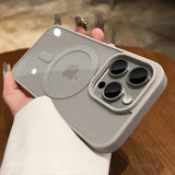 iPhone Series Compatible MagSafe Case Transparent Clear Luxury Protection - Grey / iPhone17 Pro Max