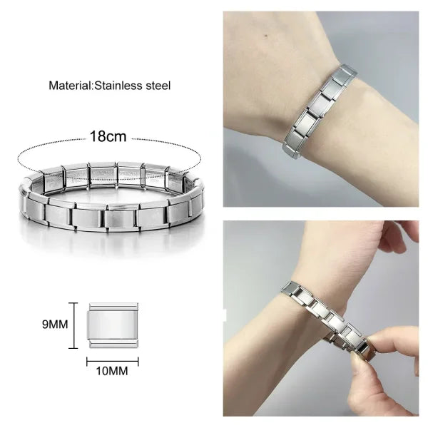 Italian Charm Bracelet DIY 9mm Stainless Steel Basic Chain – Universal Modular Gift - Himpall