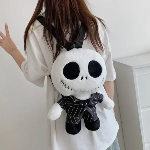 Jack Skellington Plush Backpack for Halloween Candy and Kids - Himpall