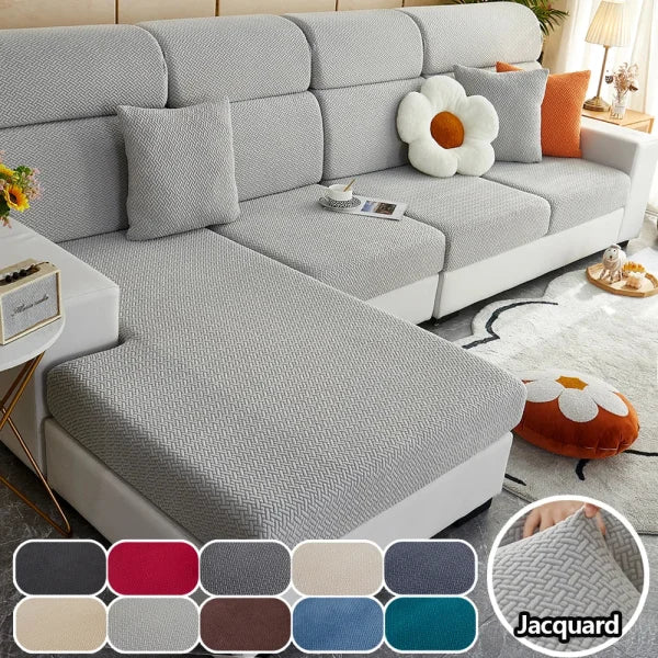 Jacquard Twill Sofa Slipcover - Elastic Furniture Protector