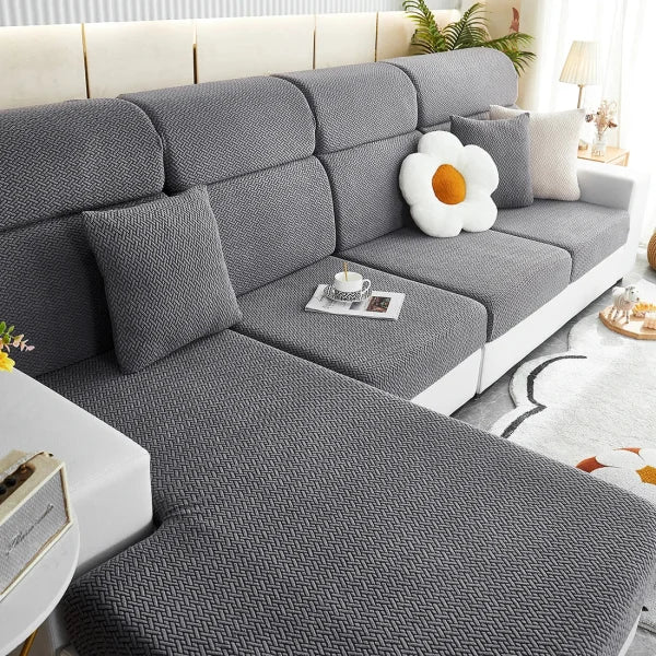 Jacquard Twill Sofa Slipcover - Elastic Furniture Protector - Color 01 / 1pc S