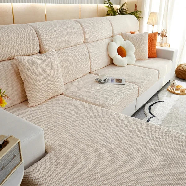 Jacquard Twill Sofa Slipcover - Elastic Furniture Protector - Color 03 / 1pc L