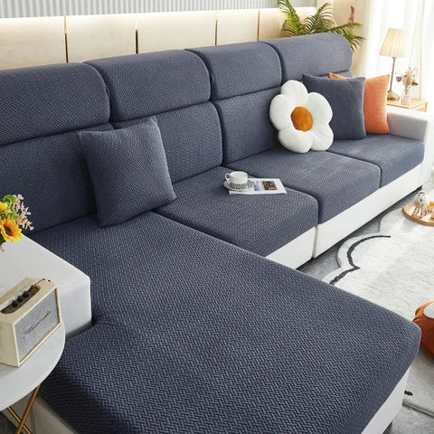 Jacquard Twill Sofa Slipcover - Elastic Furniture Protector - Color 04 / 1pc chaise longue