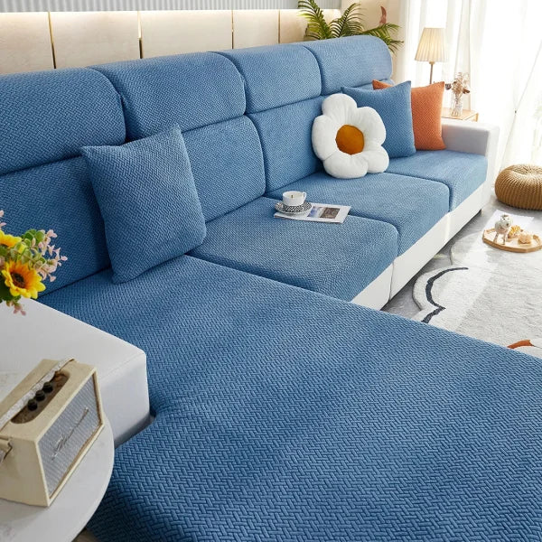 Jacquard Twill Sofa Slipcover - Elastic Furniture Protector - Color 08 / 1pc S