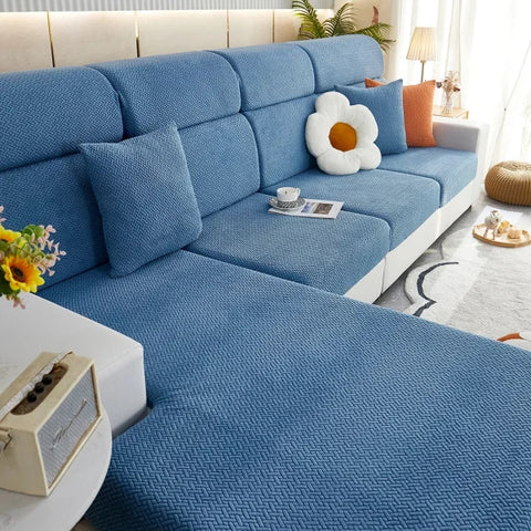 Jacquard Twill Sofa Slipcover - Elastic Furniture Protector - Color 08 / 1pc S