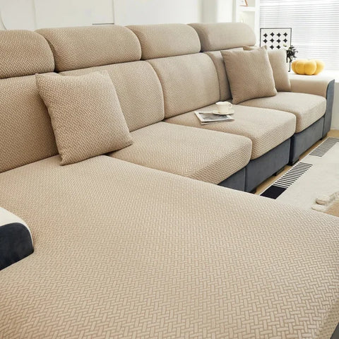 Jacquard Twill Sofa Slipcover - Elastic Furniture Protector - Color 10 / 1pc S