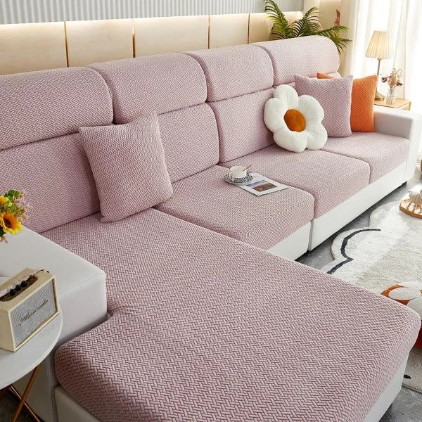 Jacquard Twill Sofa Slipcover - Elastic Furniture Protector - Color 11 / 1pc L