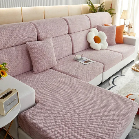 Jacquard Twill Sofa Slipcover - Elastic Furniture Protector - Color 11 / 1pc L
