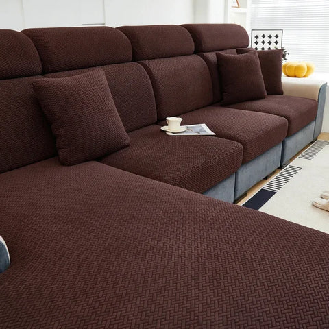 Jacquard Twill Sofa Slipcover - Elastic Furniture Protector - Color 13 / 1pc chaise longue