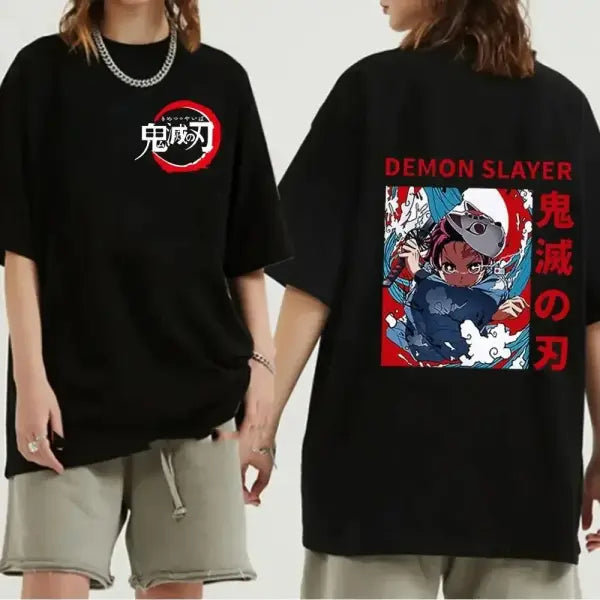 Japanese Anime Demon Slayer Graphic Print Men T-Shirt Fashion O-Neck Short Sleeve Plus Size Womens T Shirt Men Tees